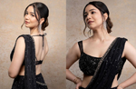 Sara Tendulkars embellished black saree is a sassy spin on ethnic dressing for the party season